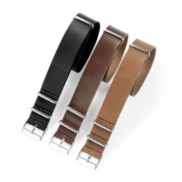 Band de sangle de montre en cuir 18 mm 20 mm 22 mm 24 mm Bracelet en boucle en une pièce pour DW pour Samsung pour la ceinture de bracelet Amazfit Men Women Classic