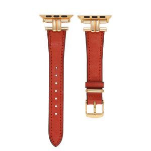 Bracelet de montre en cuir Conception de connecteur en métal à double courbure pour Apple Watch 49mm 40mm 44mm 45mm 41mm 38mm 42mm Bracelets à boucle de ceinture iwatch Series 8 7 6 5 4 3 Bracelets de montre