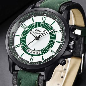 Montres en cuir hommes sport militaire montre-bracelet à Quartz de luxe porte XINEW mode Relojes haute qualité horloge relogio masculino