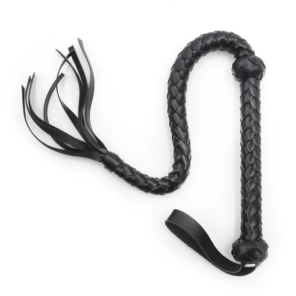 Fouet en cuir équitation culture d'équitation fait à la main 74 cm noir jeux pour adultes outils de flirt Cosplay esclave Bdsm fessée jouets sexuels 240102