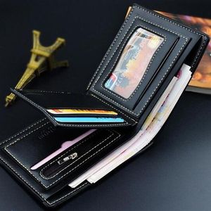 Portefeuille court en cuir pour hommes d'affaires, porte-cartes, porte-cartes cadeau, haute qualité, design classique à la mode, 2347