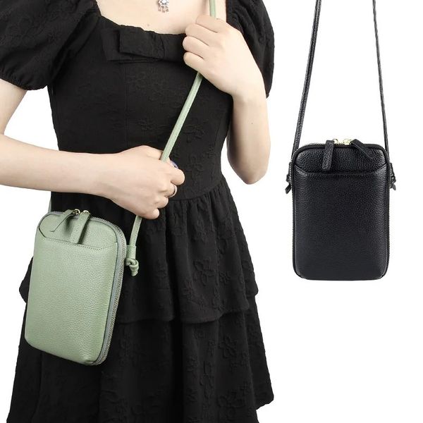 Sac en cuir pour femme sac à bandoulière diagonale sac pour téléphone portable mini sac à main sac à main pour femme sac pour Iphone sac de messager 240307