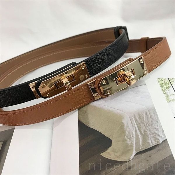 Ceinture en cuir pour femmes ceintures cinto en métal pour homme designer fête mince délicate couleur unie lisse cinturon style classique multicolore plaqué argent hommes ceintures chic ga09 E23