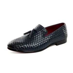 Chaussures Oxford en cuir tissé pour hommes, mocassins à bout pointu, chaussures de mariage formelles italiennes, Zapatos Hombre décontractées