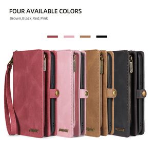 Étuis portefeuille en cuir à glissière pour Samsung Galaxy A72 A82 A52 A42 A32 A22 A12 5G A71 A51 A81 A91 A70 A50 A40 A30 A20 coque de téléphone