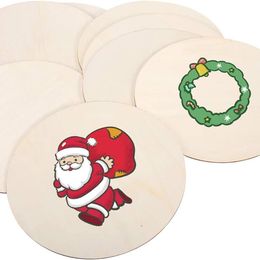 Leathercraft 5pcs Disc de tranche de bois 12 pouces DIY CRAFT PEINTURE TOY