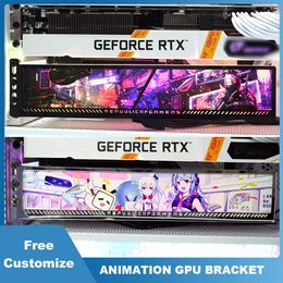 Support de carte graphique en cuir argb, RTX3090 4090 4080 Porte-GPU Anime, armoire de jeu PC décorative 4070 VGA Support Aura Sync