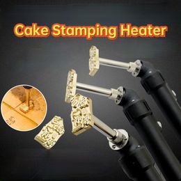 Lederencraft aangepaste bakcake branding verwarming houten brandende lederen banden hot stamping machine koperen stempel elektrisch solderen ijzer 200w