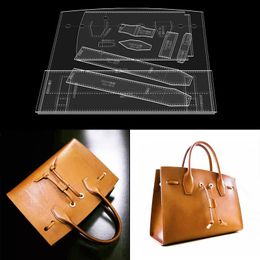 Leathercraft Diy Leather Craft Schouder Messenger Bag Stansen Acryl Naaipatroon Sjabloon 27x21x12cm
