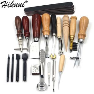 Leathercraft Leather Craft Tools Set Home Handmand Naaien Stiksels Punch Carving Werkzadel Professionele Leathercraft Accessoires Kit