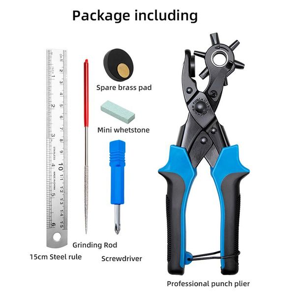 Le cuircraft wuta kit de pince à trou de ceinture en cuir tournant, poinçon à gorges, ensemble d'outils de bricolage pour les ceintures, les bandes de montre, les sangles, les colliers de chien, le tissu