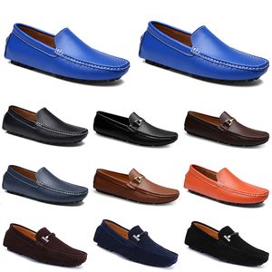 cuirs doudou hommes chaussures de conduite décontractées semelle souple respirante Light Tans noirs marines blancs bleu argent jaune gris chaussures tout match extérieur transfrontalier