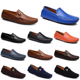 Leathers Doudou Mannen Casual Drivings Schoenen Ademend Soft Sole Light Tans Black Navys Whites Blue Silver Yely Grey Footwear All-Match Outdoor Grens Grens