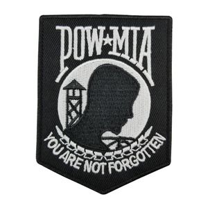 Cuirs Pow Mia brodé Patch dos thermoscellé pour moto motard veste fer sur coudre sur Patch 3 5 G0176 S303S