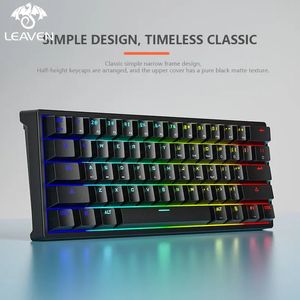 LEAVEN K620 clavier mécanique filaire 61 touches RGB lumières ESports jeu bureau personnalité clé ordinateur accessoires 240119