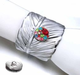 Feuilles 111 fleurs exagérées Aras Big Fit 18 mm bouton-bouton bracelet bracelet bracelet bijoux pour femmes1313678