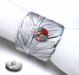 Feuilles 111 fleurs exagérées Aras Big Fit 18 mm bouton-instant bracelet bracelet manchette pour femmes4184639