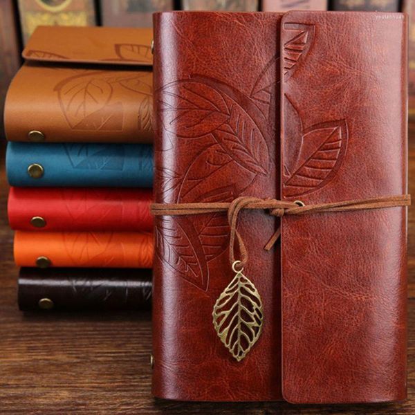 Feuilles Cuir Écriture Journal Rechargeable Voyageurs Carnet Art Sketchbook Voyage Produits Laitiers Cadeaux Pour Les Adolescents Filles Garçons