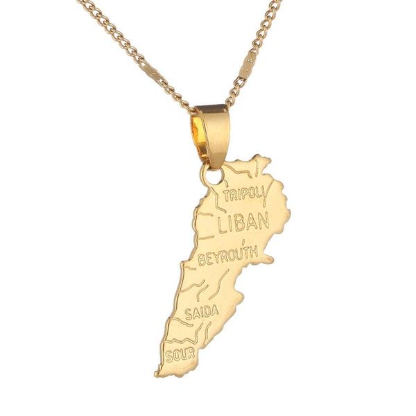 Colliers pendentifs de carte liban