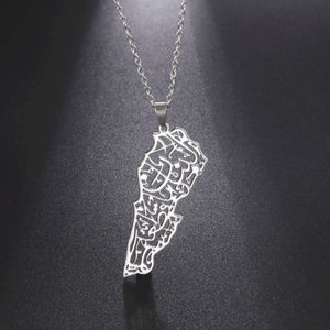 Collier pendentif liban homme country géographie liban map en acier inoxydable Colliers pour femmes bijoux cadeau en gros
