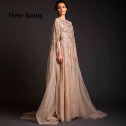 Libanon Robe de Soiree Longue Avondjurken Kralen Saoedi-Arabië Lange Prom Jurk Abaya Dubai Kaftan Marocain Abendkleider LJ201125