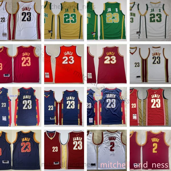 LeBron 23 James Retro Ed Basketball Jerseys Kyrie 2 Irving Red 2003-04 Blue 2008-09 Orange 2015-16