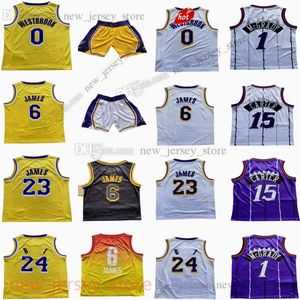 LeBron 6 James Jersey Camisetas de baloncesto impresas para jóvenes personalizadas 3 Anthony Davis Austin Reaves # 24 Russell Westbrook 1 Tracy McGrady Vince Carter Pantalones cortos Niños S-XL
