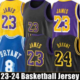 LeBron James Basketball Jersey Anthony 8 24 Davis Black Mamba Los Angeleses Hommes Brodé Bryant Maillots 23 3 6