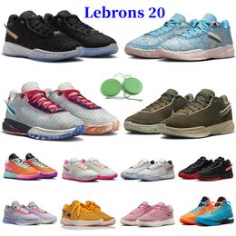 Lebrons 20 XX Chaussures de basket Baskets LBJ All Star The Debut Violet Frost Summit White Metallic Pewter Time Machine Oreo Trinity homme Trainner Outdoor Sneakers Shoe