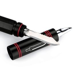LED 1000 LM Zaklamp Draagbare Multifunctionele Torch Pen Licht met bescherming Functie Tactische Mes Pen Wandelen Camping Knives Pennen