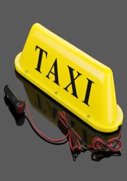 LED 12V Auto Taxi Cab Dakbord Lichtlamp Magnetisch GeelwitTaxi Toplicht8420501