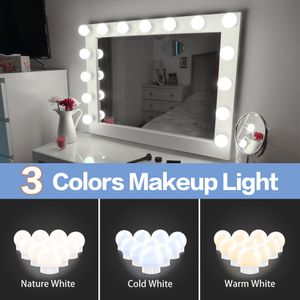 LED 12 V Make-upspiegel Gloeilamp Hollywood Vanity Lights trapless dimbare wandlamp 6 10 14bulbs Kit voor kaptafel LED010