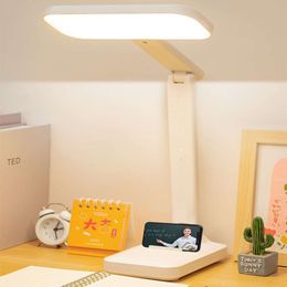 Luz LED nocturna táctil regulable de 3 niveles, lámpara de mesa plegable con protección ocular recargable por USB para dormitorio, mesita de noche y escritorio