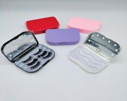 LED 3 pares 3D Mink Mink Eyelash Package Cajas de plástico Packaging Caja de pestañas de caja vacía con Herramienta de maquillaje de espejo de soporte7735315