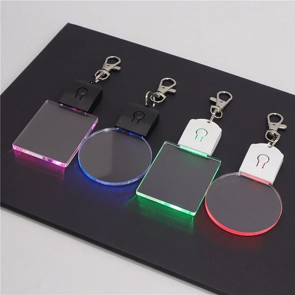 Porte-clés Led 3D en acrylique vierge, veilleuse colorée RGB, lampe suspendue, décoration de mariage et de noël, cadeau à faire soi-même