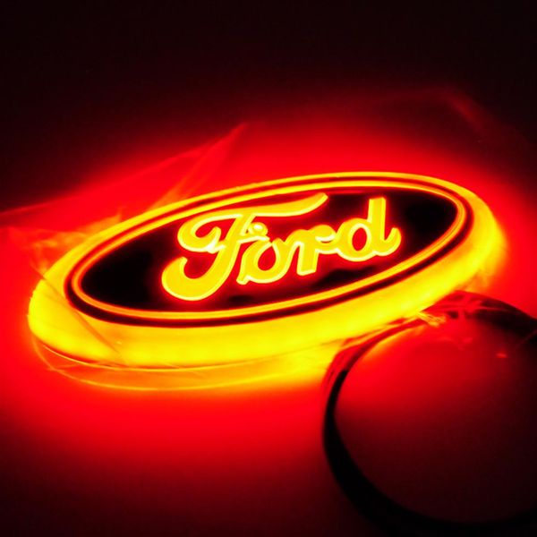 Luz LED 4D con logotipo de coche, 14, 5cm, 5, 6cm, logotipo de coche, insignia adhesiva, luz azul, roja, luz blanca para ford FOCUS MONDEO280w