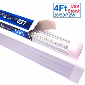 Lampes LED pour magasin de 1,2 m, câblées, 6 500 K, tube T8 de 121,9 cm, blanc froid, 36 W, 50 W, 72 W, ampoule à barre intégrée, éclairage fluorescent équivalent à 150 W, fonctionne sans ballast T8 OEMLED