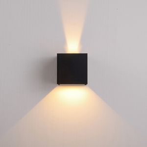 LED 6W Buiten Wandlampen omhoog naar beneden IP65 Waterdicht Wit Zwart Modern Wall Lights AttryTures Lamp 86-265 Exterieur Home Lighting Oemled