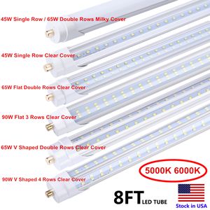 8ft LED Tube T8 One Pin FA8 45W 65W 8FT 8 Pieds Ampoules Lampe SMD2835 LED Ampoule Shop Light