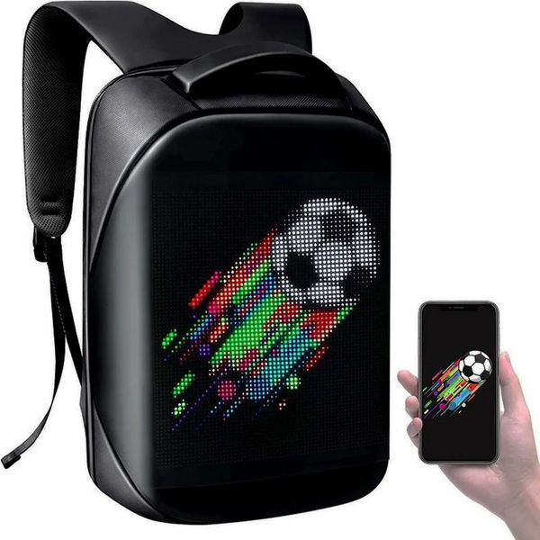 LED sac à dos publicitaire BLUETH Version Portable magique intelligent panneau d'affichage de marche APP contrôle sac d'affichage LED extérieur 240301