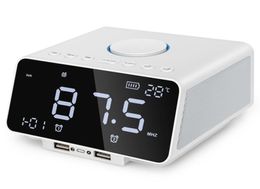 Rédacteur d'alarme à LED FM Radiowith Speaker Bluetooth sans fil Plateusb Port de charge rapide TF Carte Playindoor Température8525035