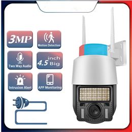 Alarma LED Lámpara de luz de advertencia Cámaras Cctv Wifi Cámara Alerta Movimiento humano Seguimiento 5MP Ptz Cámaras Rotación 360 Detección