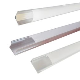 Cubierta lechosa del sistema de canal de aluminio LED, tapas de extremo en forma de U de 3,3 pies/1 M V y clips de montaje, instalación muy fácil, perfil de aluminio para tira de luz LED usalight