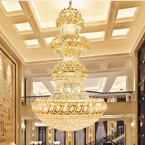 LED AMERIKAANSE MODERNE MODERNE CRYSTAL KRAILIER LICHTEN BEGELIJKE Big European Chandeliers Hotel Lobby Hall Home Indoor verlichting Dia 80cm/100 cm/120 cm