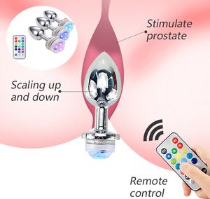 LED Anale Plug Metalen Kleurrijke Licht Butt sexy Speelgoed Voor Vrouw Vagina Massager Realistische Dildo Intieme Goederen Geen Vibrator