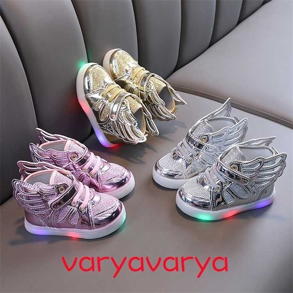 LED Cheville Plate-Forme Enfants Bottes Enfants Casual Chaussures Filles Botas Bottes De Mujer Botines Sapatos Infantil Bota Neve Fille 211227