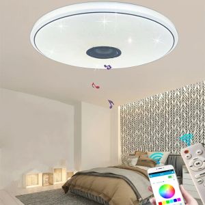 Application LED Bluetooth Musique Lumière de plafond circulaire RVB Télétémot