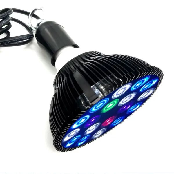 Plat aquarium LED, éclairage pour animaux de compagnie, lampadaire, ampoule de plante, eau salée, récif de corail marin, été, Spotlight noir 54W