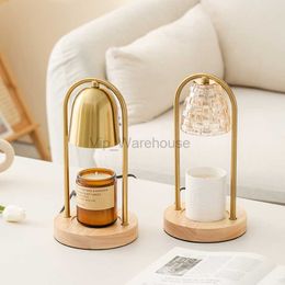 LED Aromaterapia Calentador de velas Lámpara de cera de fusión Campana dorada Lámpara de noche Difusor de dormitorio Lámpara de mesa Atmósfera Lámpara decorativa HKD230807