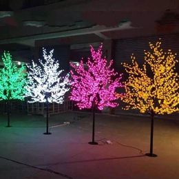 LED artificielle cerisier fleur arbre lumière de Noël lumière 1248 pièces ampoules LED 2 m 6 5 pieds hauteur 110 220VAC utilisation extérieure étanche à la pluie S304q